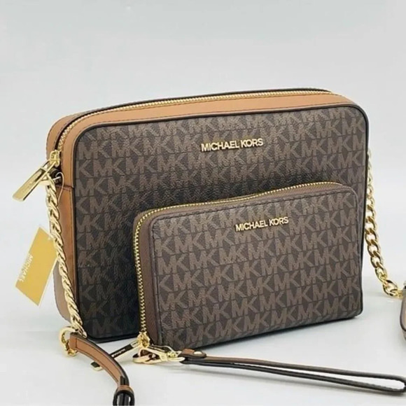 Michael Kors EW Crossbody Bag & Phone Case Wallet Brown - Picture 3 of 12